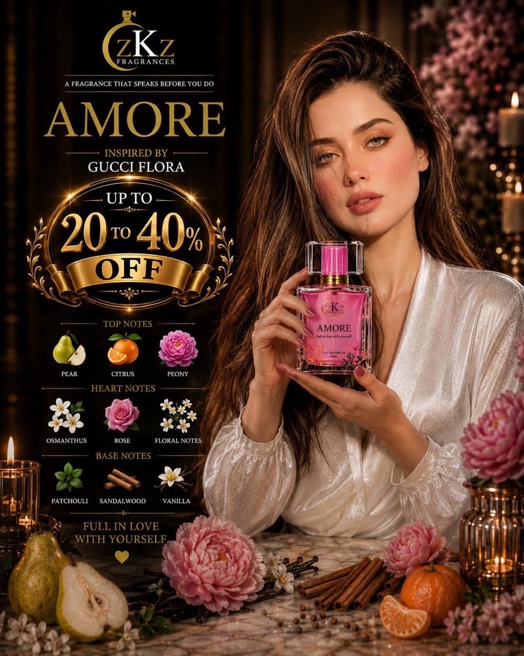 AMORE by zKz Fragrances – Long Lasting Floral Perfume for Women