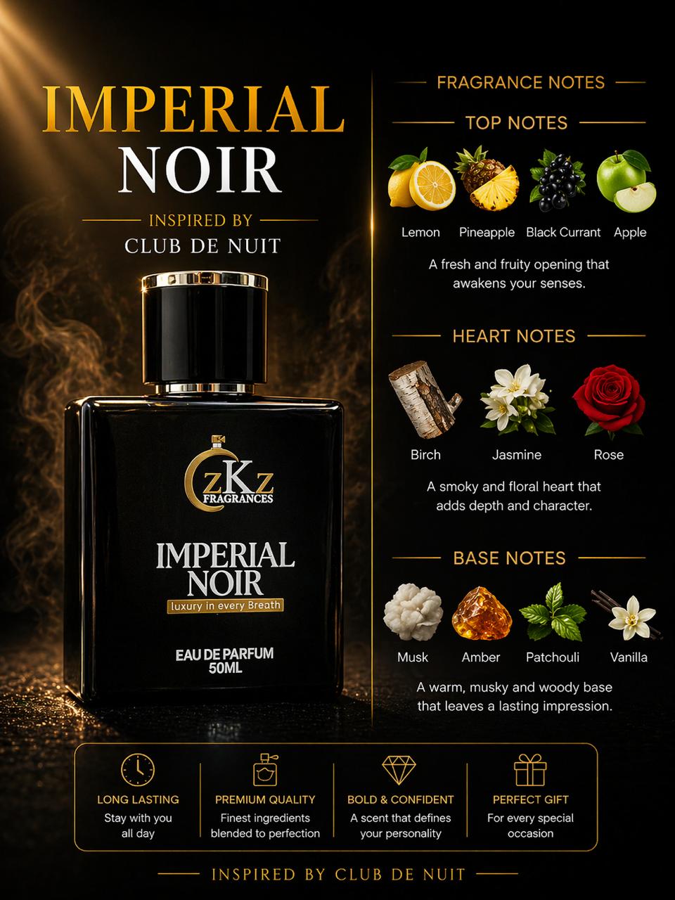 Imperial Noir by ZKZ Fragrances – Luxury Perfume for Men (50ML)